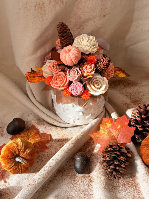 Bouquet Autunnale di Fiori in Cera di Soia