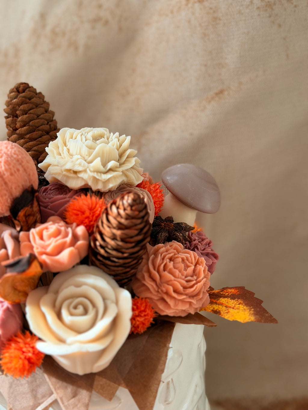 Bouquet Autunnale di Fiori in Cera di Soia